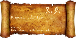 Knausz Júlia névjegykártya