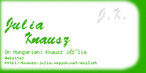 julia knausz business card